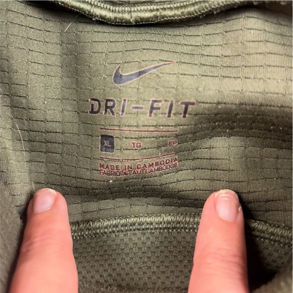 NIKE PRO Men’s Dri-Fit green/Black Pullover Hoodie Training Sweatshirt size: XL - Picture 6 of 9